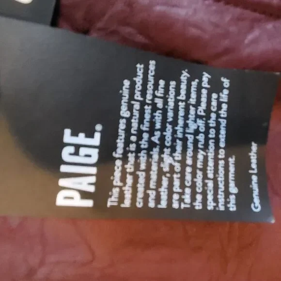 Paige Women's Annika lamb Leather dark red Moto Jacket Sz S NWT - Picture 11 of 16